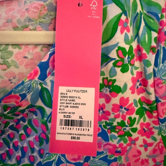 Lilly Pulitzer Pink and Blue Floral Dress - Picture 3 of 3
